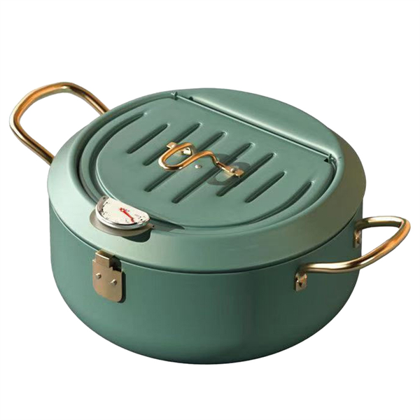 Kitchen Deep Frying Pot Oil Fryer with a Thermometer Compatible