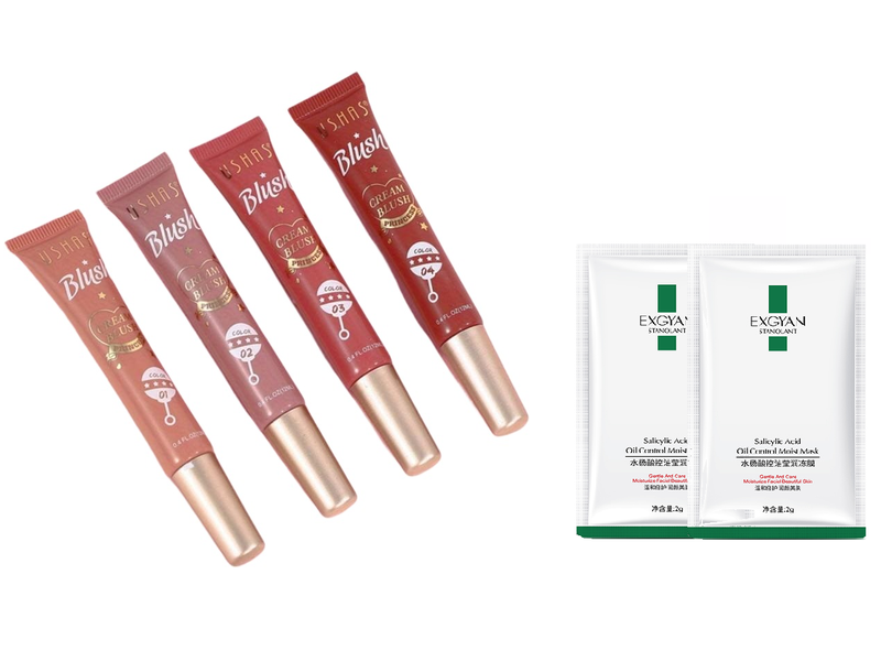 Ushas 4 Piece Cream Blush &amp; Oil Control Face Masks