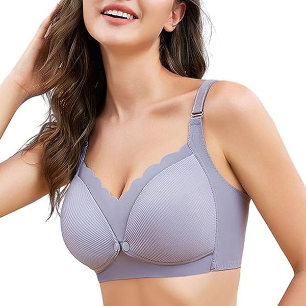 Breastfeeding Bras Front Button Nursing Bra Full Coverage No Underwire