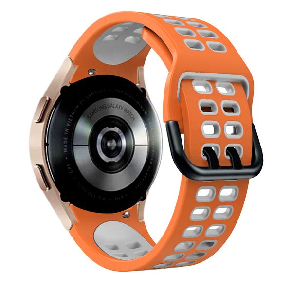 Sports Strap Compatible With Samsung Galaxy Watch 4/5/6/7 - Orange &amp; White