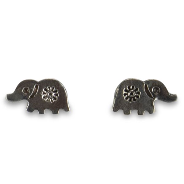 Trans Continental Marketing - Small Silver Elephant Stud Earrings
