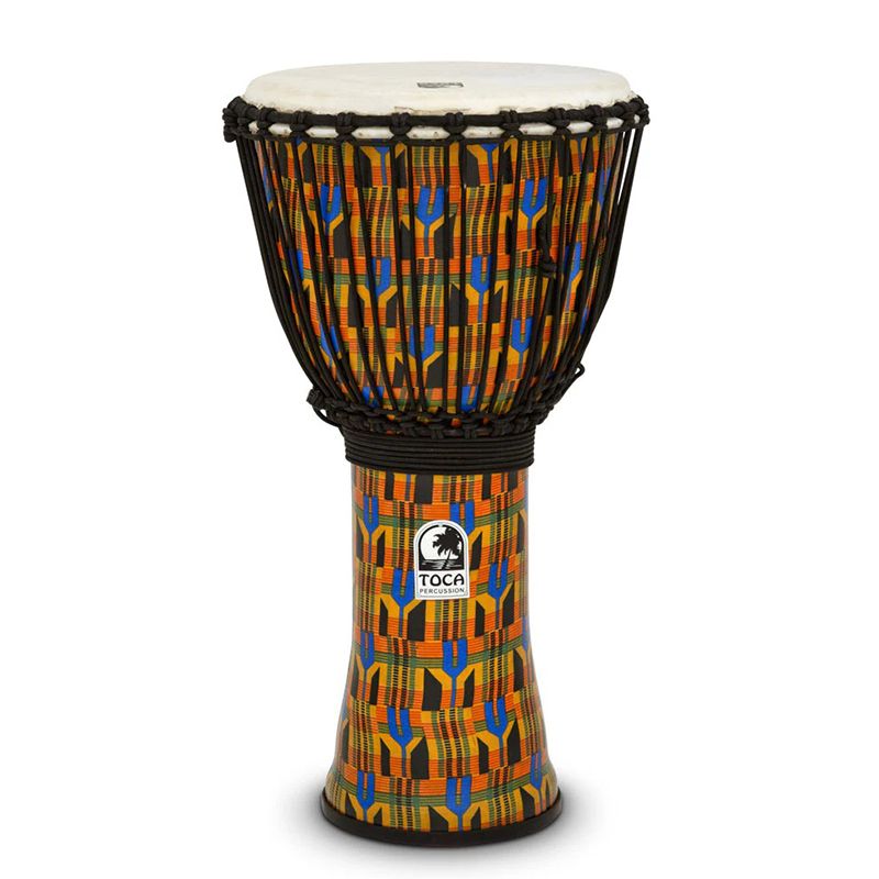 Toca 12" Freestyle Rope Tuned Djembe - Kente Design