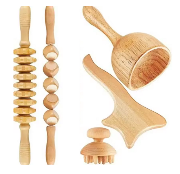 5-piece Anti-Cellulite Wooden Massage Gua Sha Set