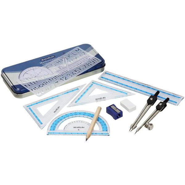 Marlin 11 Piece Maths Set in Metal Container
