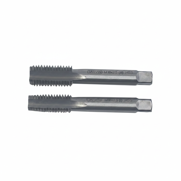 Garvin HSS Hand Tap Set 3 Piece 3/8 Inch UNF for Metalworking - 2 Pack