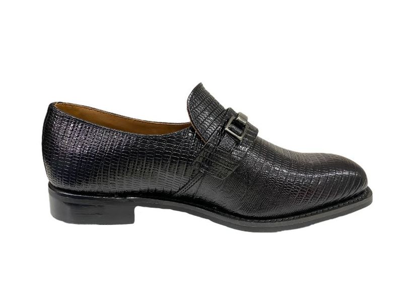 Bishop - 50328 - Mens Black Leather Slip-On Shoes
