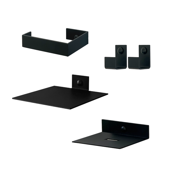 Bathroom Accessory Essentials Set - Black