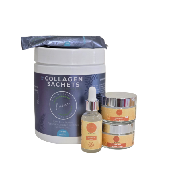 Lueur Women's Collagen &amp; Vitamin C Skincare Bundle