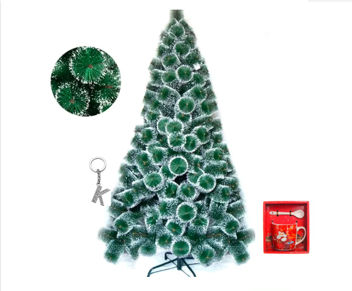 1.8m Christmas Tree with White Point, Mug with Spoon Gift set and Keychain