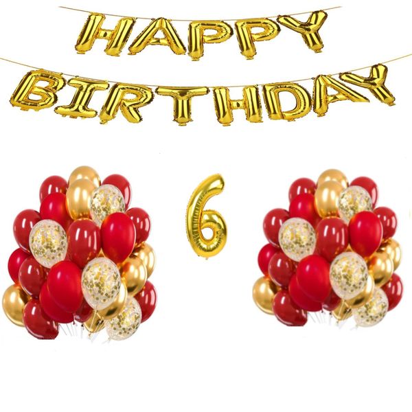 Red and Gold Balloon Set 6 years