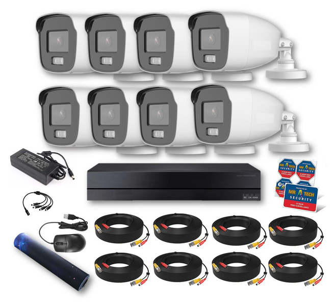 CCTV Full Kit 8 Channel Turbo 1080p 2mp Full Color Night Vision