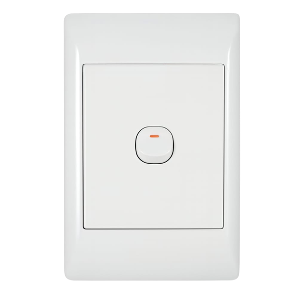 White 4x2 1Lever Single Switch