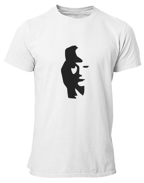 PepperSt Mens White T-Shirt - Optical Illusion - Face