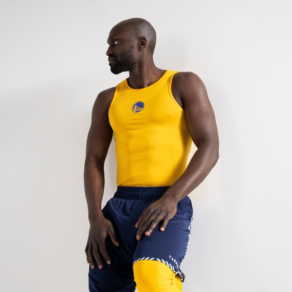 Tarmak Men's Slim Fit Basketball Base Layer Jersey Ut500 - NBA Golden State Warriors