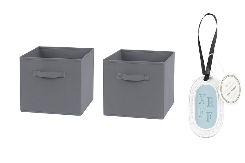 2 pack of Foldable Storage Cubes with Handles and 1 closet incense