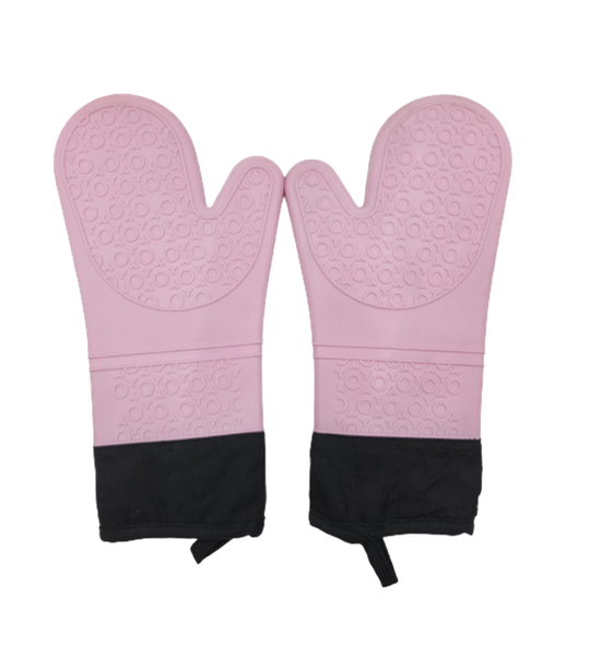 Silicone Oven Mitts Set - Pink