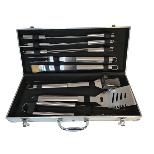 Lifespace Quality 11 Piece Braai and BBQ Tool Kit - Great Gift