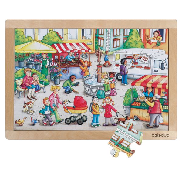 Beleduc Market Frame Puzzle: 24 Pieces