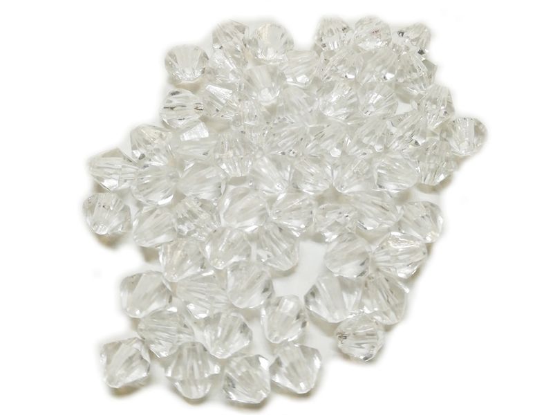 BEAD COOL - Plastic Bicone Transparent - 14mm - 250pcs - 2mm hole