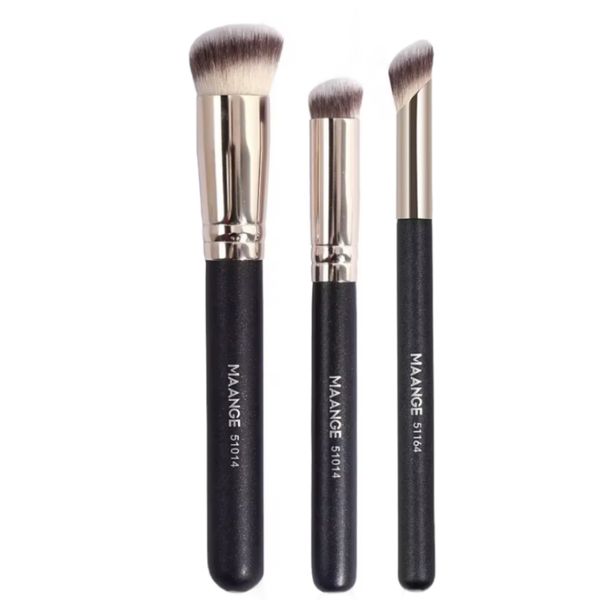 MAANGE Foundation/Concealer Brush Set 3 Piece Rose Pink