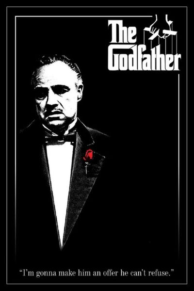 The Godfather (Red Rose) Poster with Black Frame