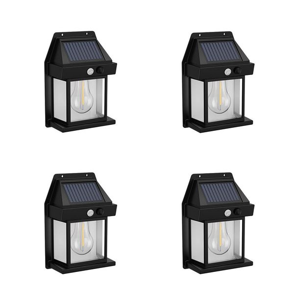 Set Of 4 Solar Interaction Outdoor LED Wall Lamp DP-102