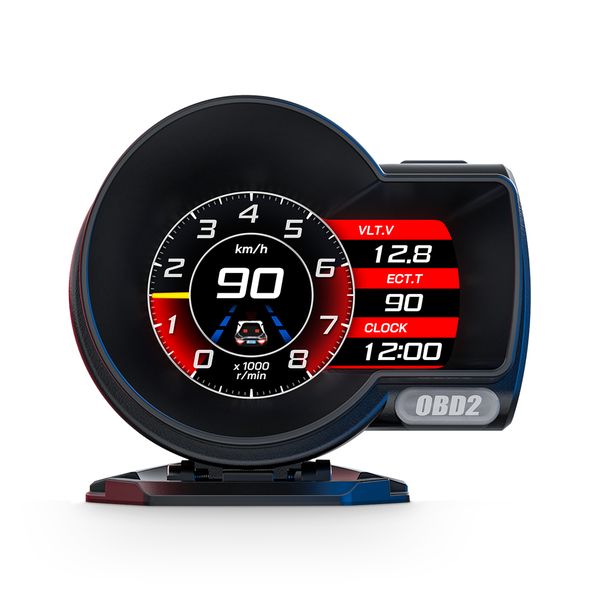 Universal Car HUD Display - OBD2+GPS, LCD Screen, Dual-Mode, Multilingual