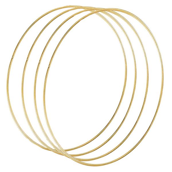 Craft Wedding Floral Centrepiece Golden Metal Ring for DIY Craft Set of 4