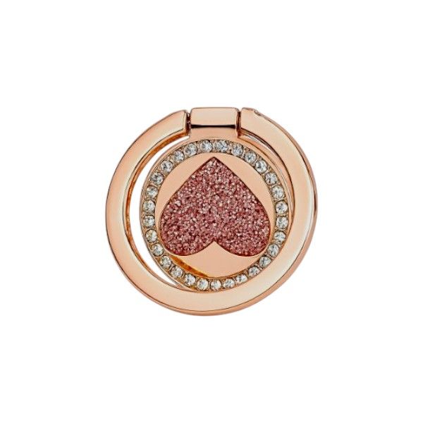 Universal Circular Glittering Heart Metal Ring Buckle Phone Holder