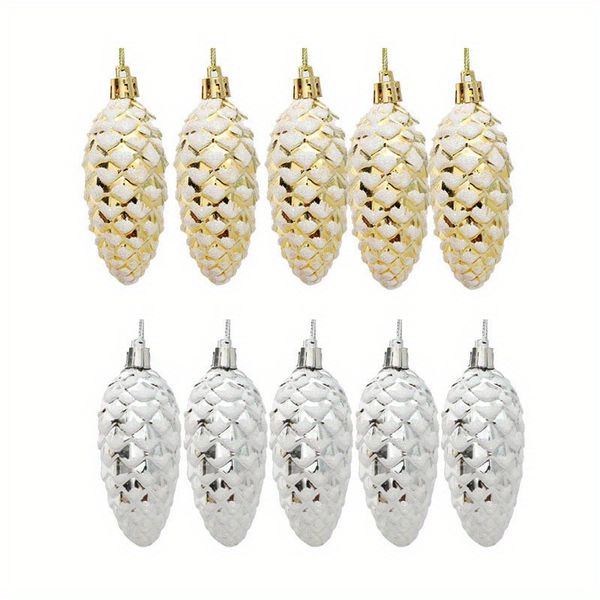 10 Festive Painted Pine Cones for Tree &amp; Home Decoration