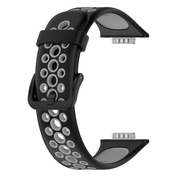 Sport Silicone Strap Compatible with Huawei Fit 2-Black &amp; Grey
