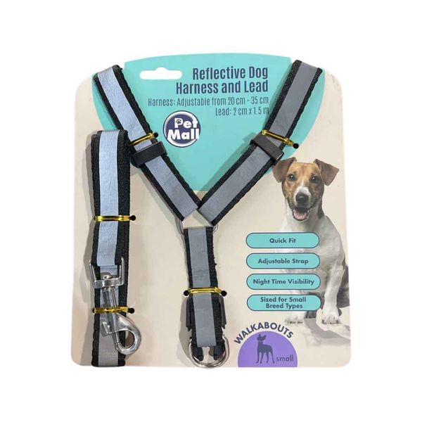 Adjustable Reflective Dog Harness and Lead 20 x 35 cm