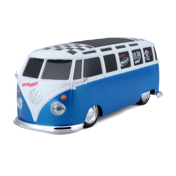 Maisto 1/24 R/C 2.4GHz Volkswagen Samba Van - Blue/White (20cm Long)