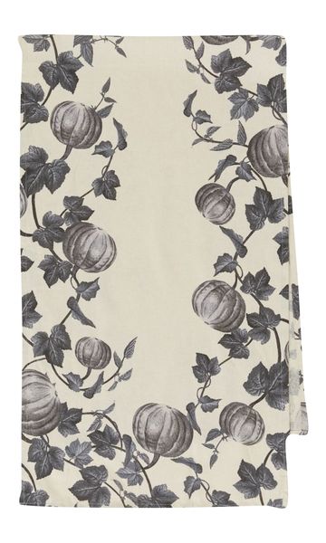 Light Beige table runner with black pumpkins and branches (45x150cm)