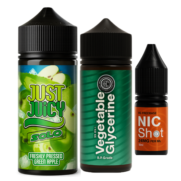The Hidden Cloud Just Juicy Solo Green Apple 2mg 120ml Longfill Kit
