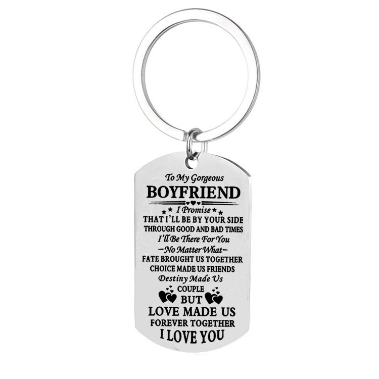 To My Gorgeous Boyfriend, Stainless Steel Keychain Ring For Men's Gifts ...