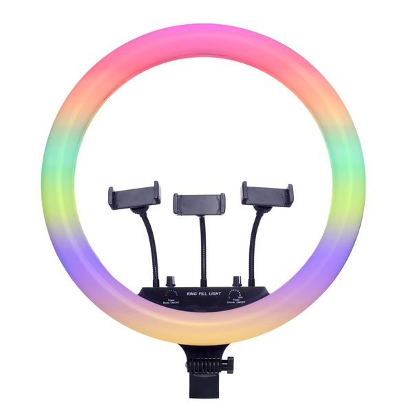 45cm MJ18 RGB LED RingFill Light/3phone holders/remote/(stand Not included)