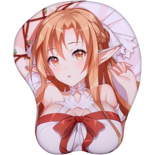 3D Anime Mouse Pads with Rest Gaming Mousepads 2Way Skin - Blue