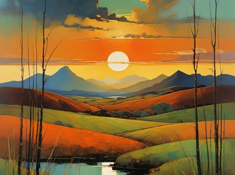 Modern Canvas Wall Art Home Decor - Autum Sun