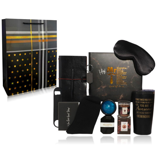 Birthday Gifts for Men Premium Set EyeMask Tumbler &amp; Gifting Bag - 13 Pcs