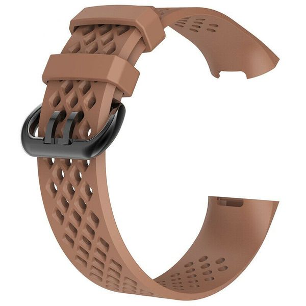 Strap Compatible with Fitbit Charge 3/4 Mesh Silicone - Brown (Size: M/L)