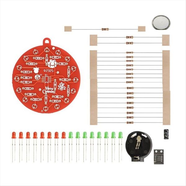 Red Board Christmas Tree NE555 Flashing Lights Hanging Circuit Fun DIY Elec