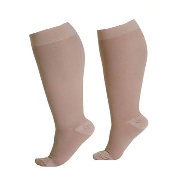 Compression Socks-Knee Height And Width Calf - 20-30mmhgl - Beige