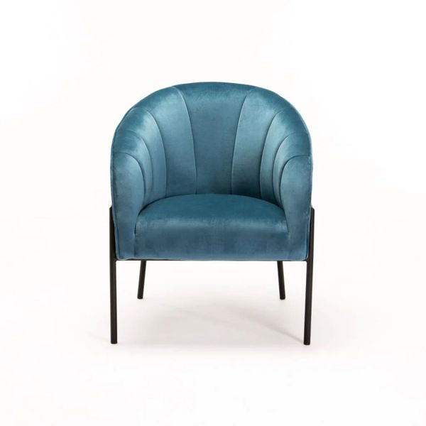 Curly Care - Miko Velvet Chair-Petrol Blue