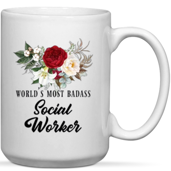 World's Most Badass Social Worker Gift Mug