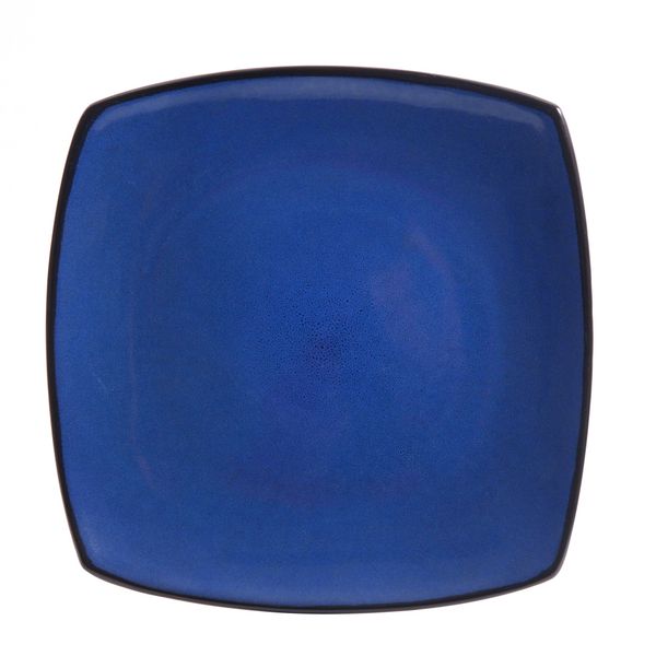 Side Plate 19x19cm Square Reactive Assorted Colours Blue and Black