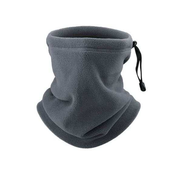 Autumn and winter windproof and warm fleece drawstring face scarf