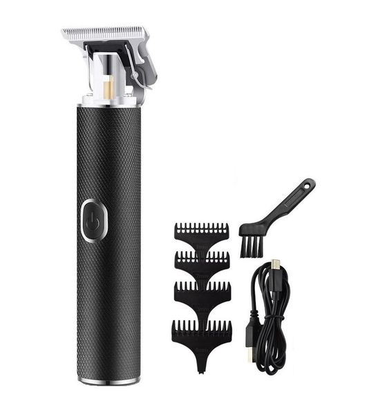 Professional Men Hair Clipper T-Blade Rechargeable - Textured Black
