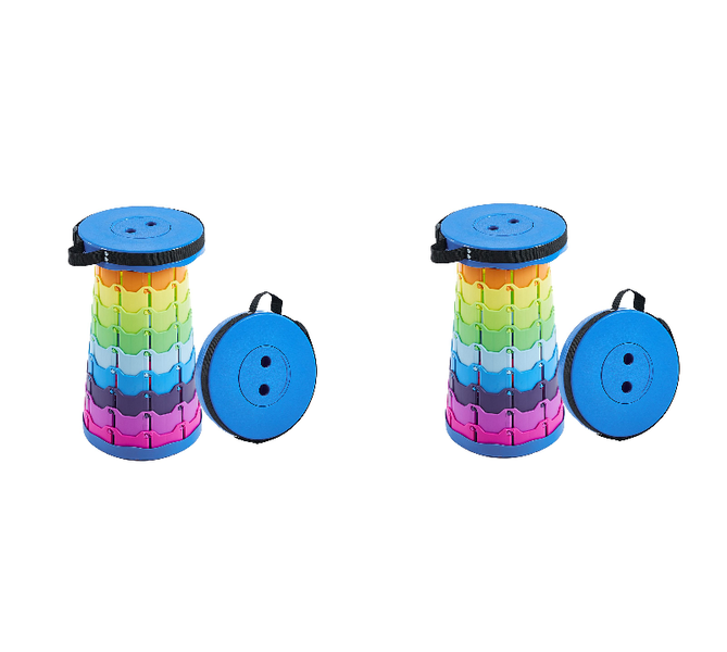 2 Pack-Portable Outdoor Folding Telescopic Stool, Fishing Folding Chair