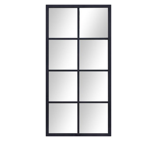 2 Piece 8 Square Pane Mirror Black